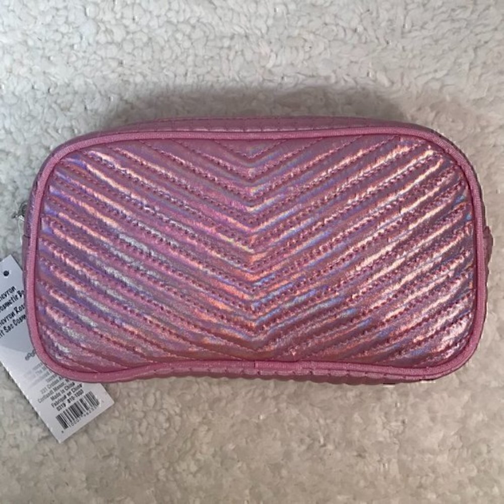 iScream Pink Chevron Metallic Cosmetic Bag - Picture 2 of 4